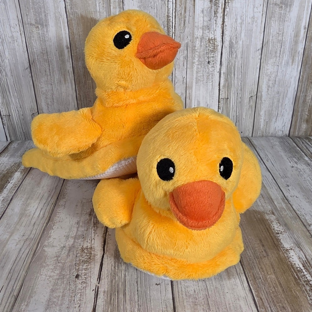 Live Aqua Resorts Kids Plush Duck Slippers Yellow Animal Novelty Shoes
